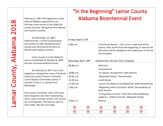 April Schedule of events